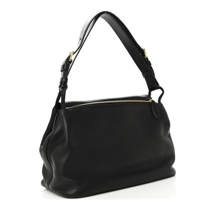 Prada Vitello Daino Flap Shoulder Bag Black 3 of 9