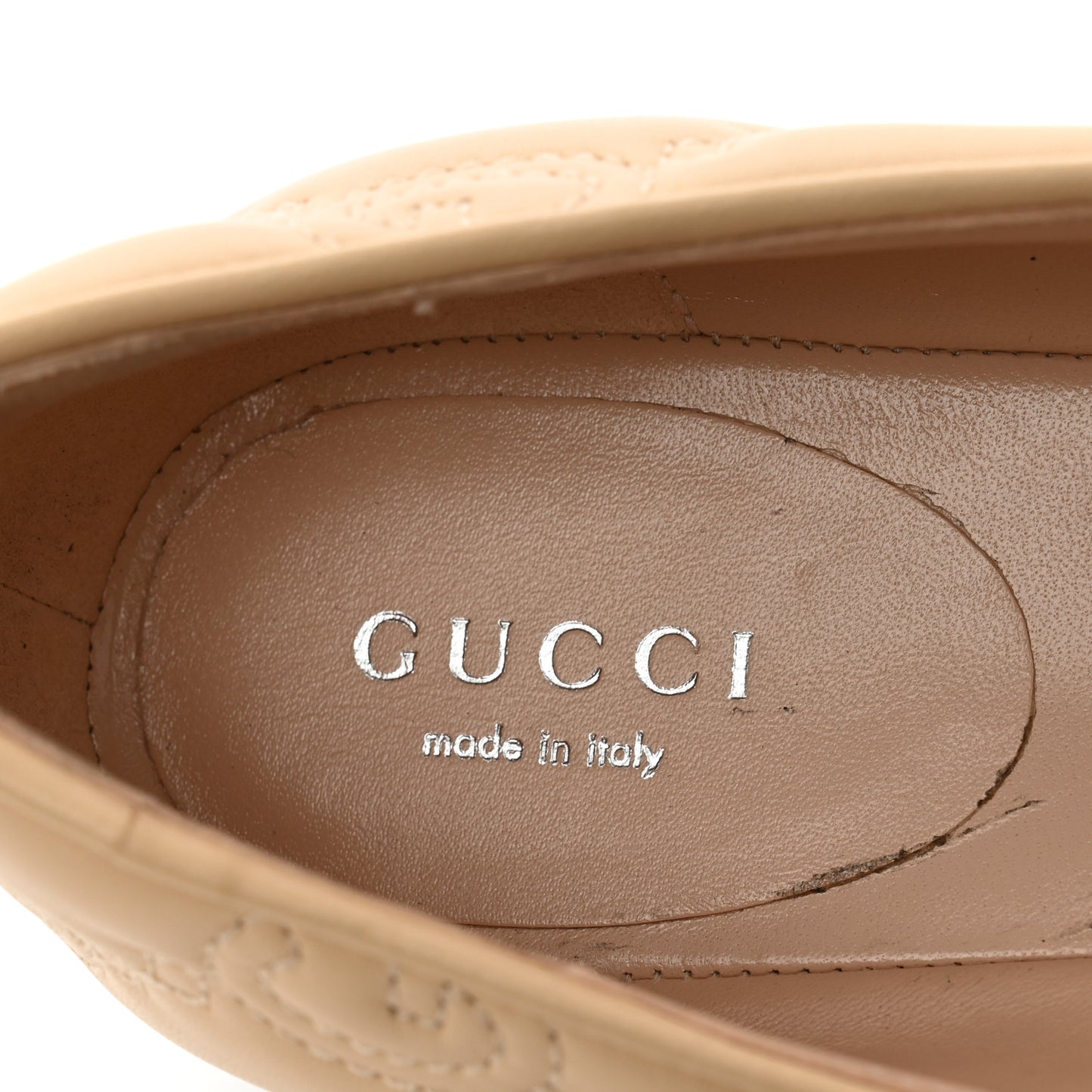 Nappa GG Matelasse Jolie Ballet Flats 38 Naturale