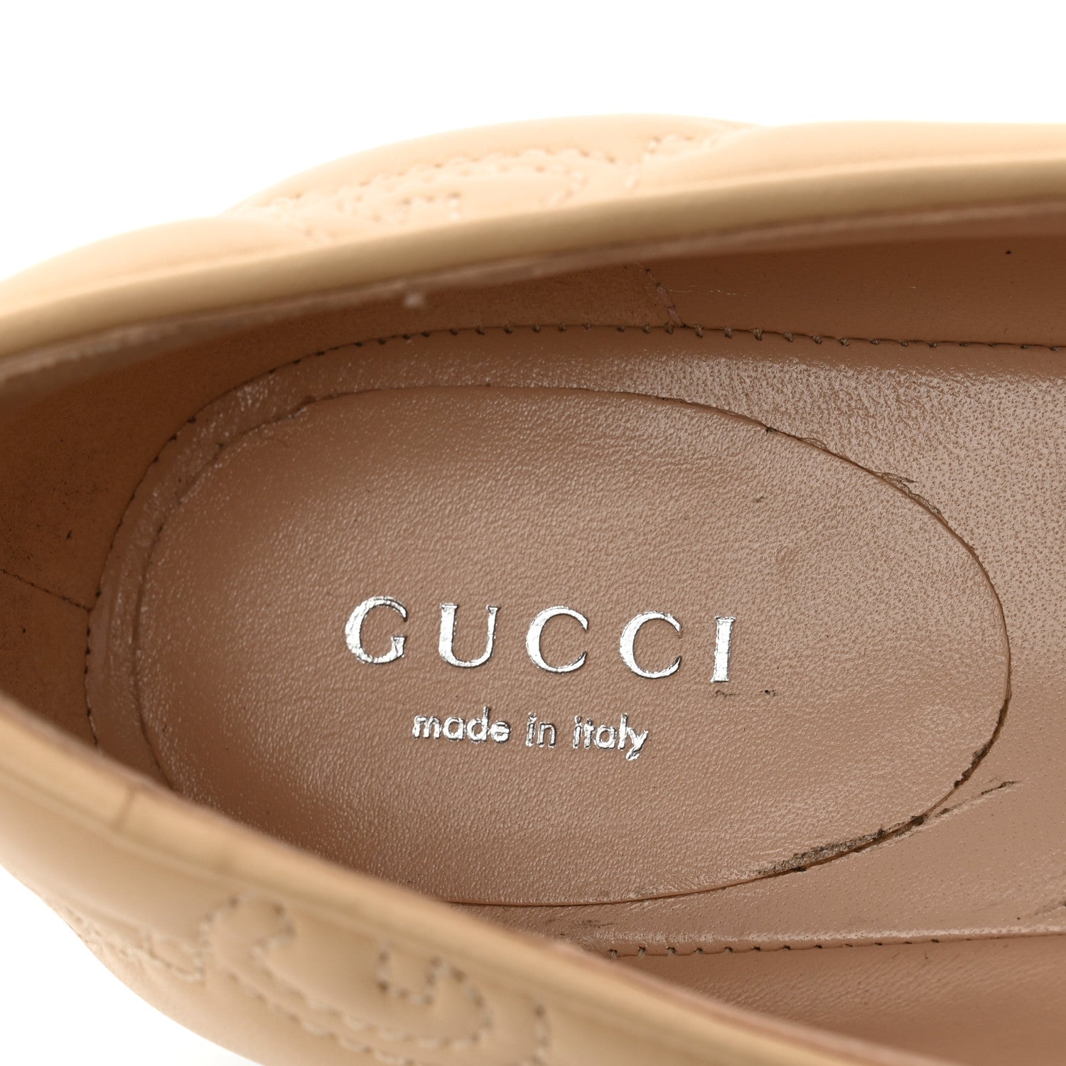 Gucci Nappa GG Matelasse Jolie Ballet Flats 38 Naturale 7 of 9