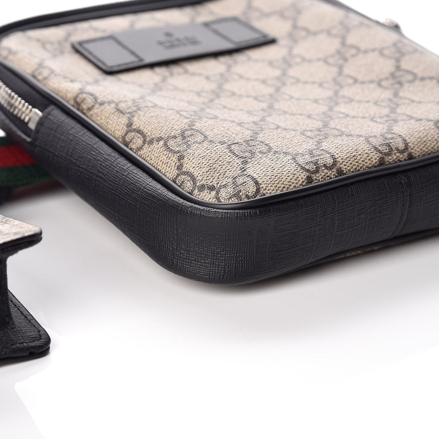 GG Supreme Monogram Web Belt Bag Black