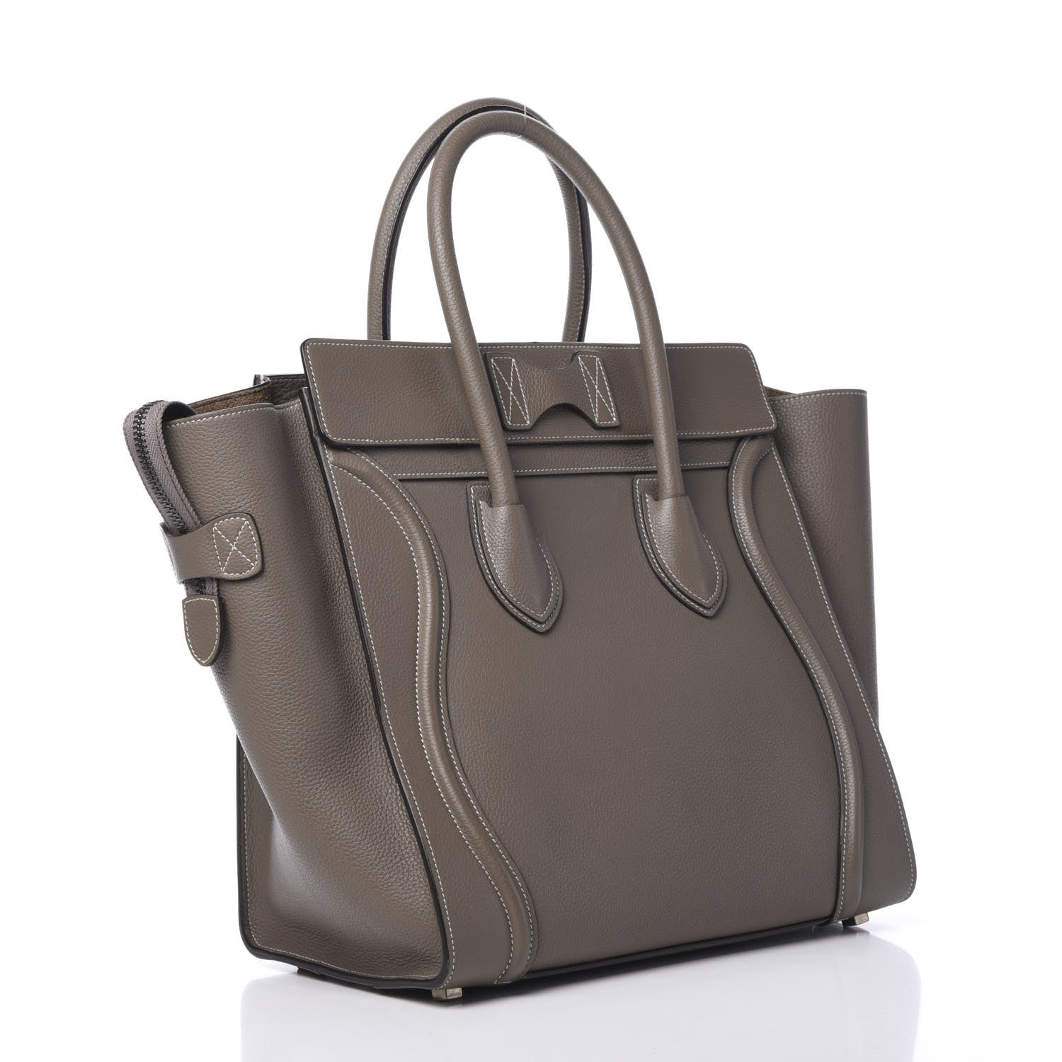 Celine Drummed Calfskin Mini Luggage Souris 2 of 10