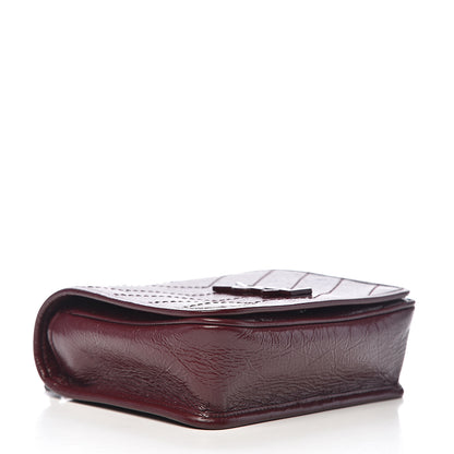 Saint Laurent Crinkled Calfskin Matelasse Monogram Niki Chain Wallet Dark Legion Red 4 of 9