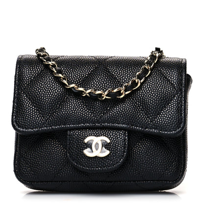 Chanel Caviar Quilted Mini Chain Belt Bag Black 1 of 10