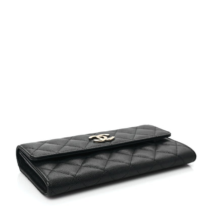 Chanel Caviar Quilted CC Large Gusset Flap Wallet Black 4 of 8