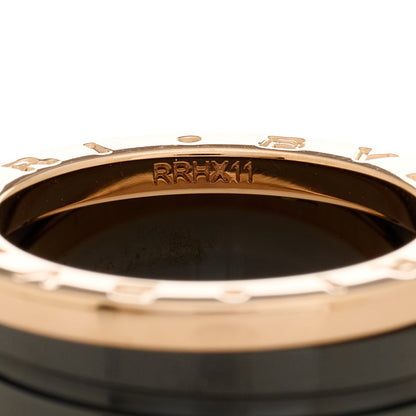 Bulgari 18K Rose Gold Black Ceramic B.Zero1 Two-Band Ring 53 6.25 5 of 8