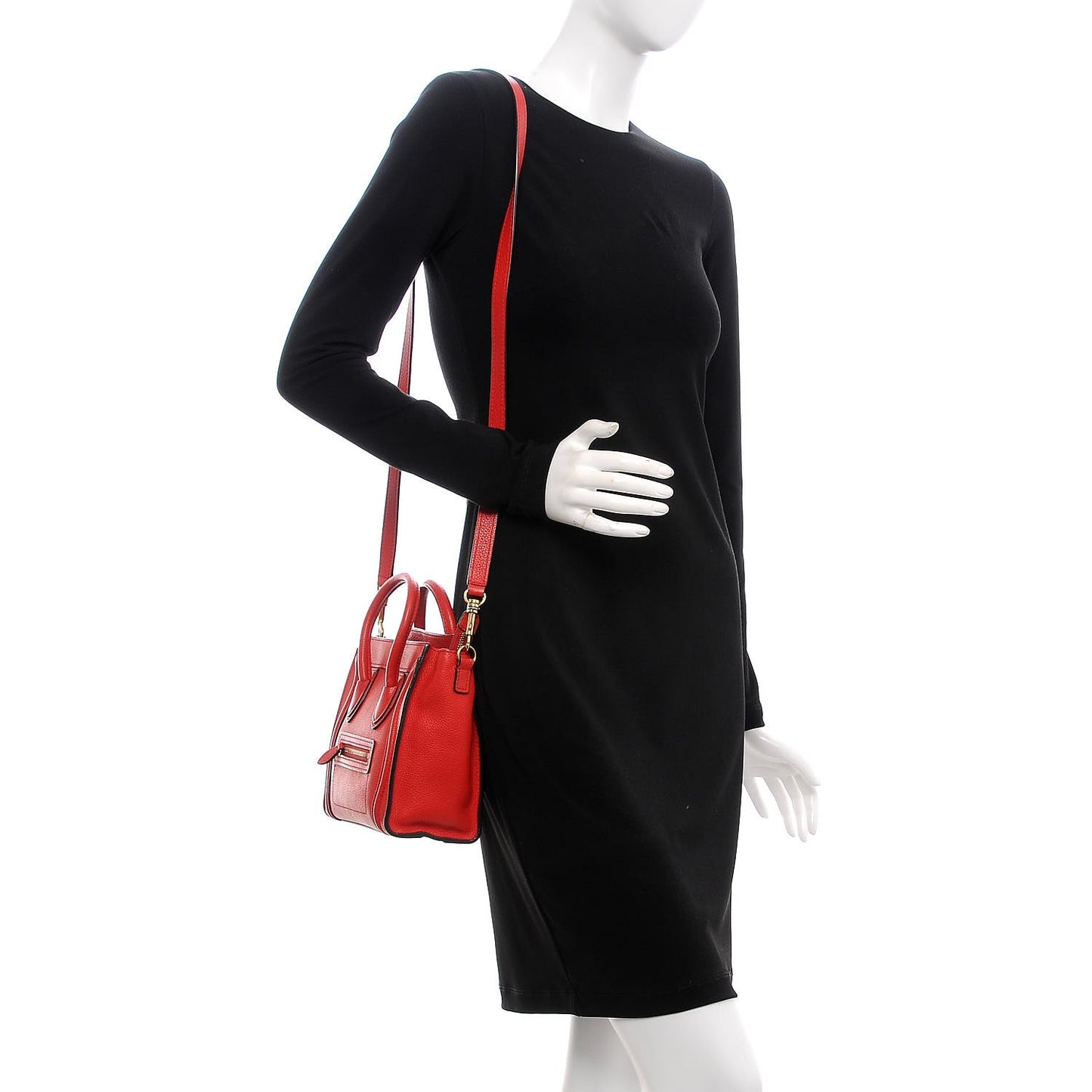 Drummed Calfskin Nano Luggage Coquelicot