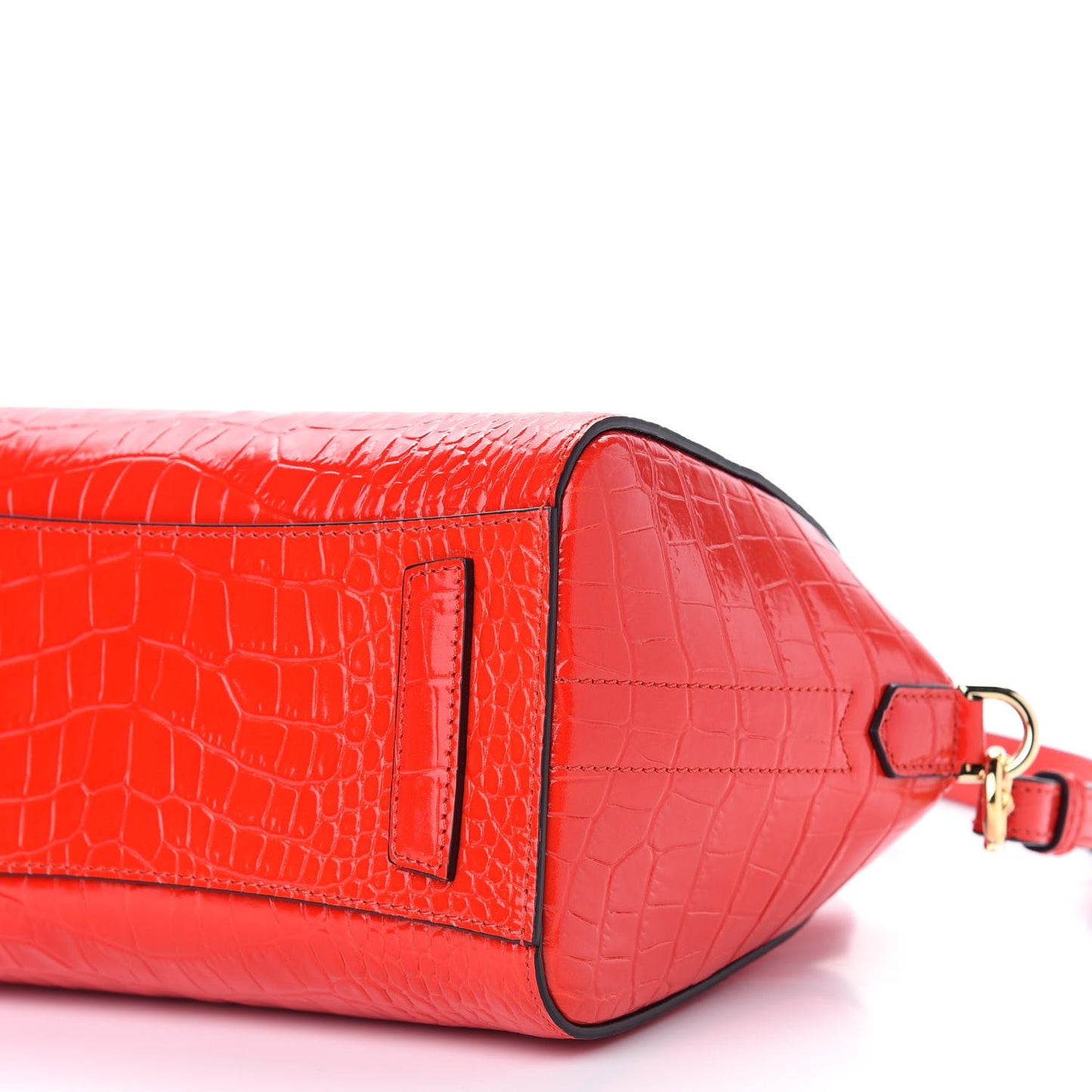 Calfskin Crocodile Embossed Mini Antigona Red