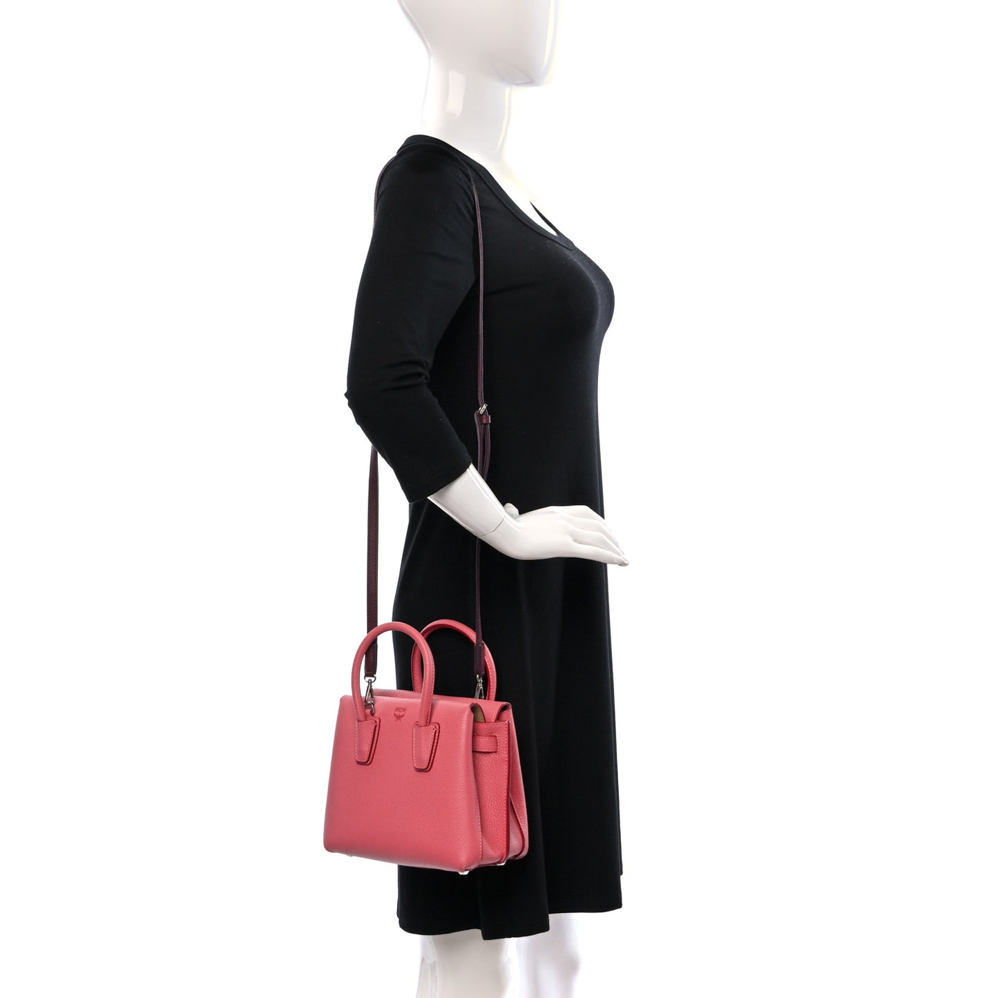 Grained Calfskin Mini Milla Tote Pink