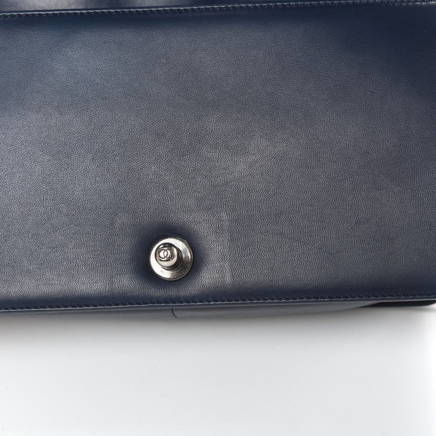 Lambskin Quilted Medium Boy Flap Dark Navy