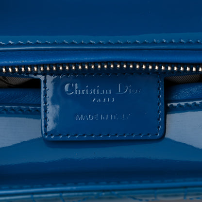Christian Dior Patent Cannage Medium Lady Dior Blue 6 of 11