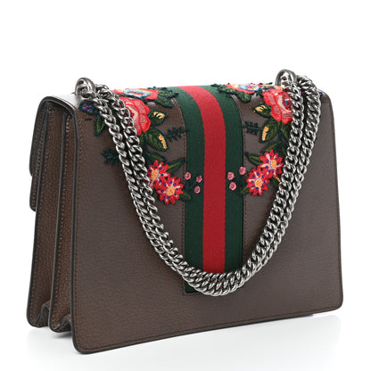 Gucci Calfskin Web Owl Embroidered Medium Dionysus Shoulder Bag New Acero Multicolor 3 of 9