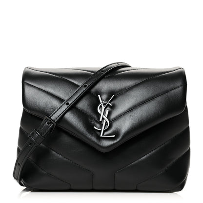 Saint Laurent Calfskin Y Quilted Monogram Toy Loulou Crossbody Bag Black 1 of 12