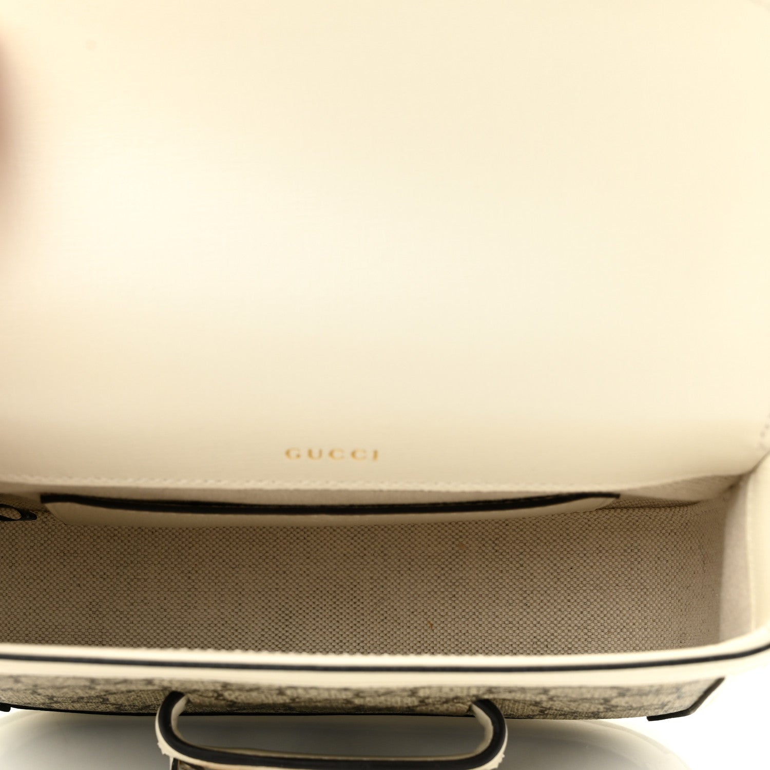 Gucci GG Supreme Monogram Web Mini Horsebit 1955 Shoulder Bag Beige Mystic White 6 of 13