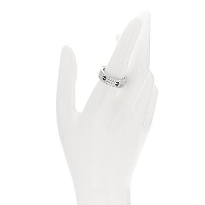Cartier 18K White Gold Diamond Ceramic LOVE Paved Ring 56 7.5 2 of 4