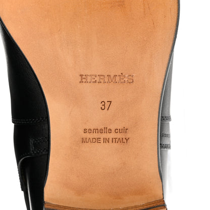 Hermes Calfskin Follow Ankle Boots 37 Black 8 of 10