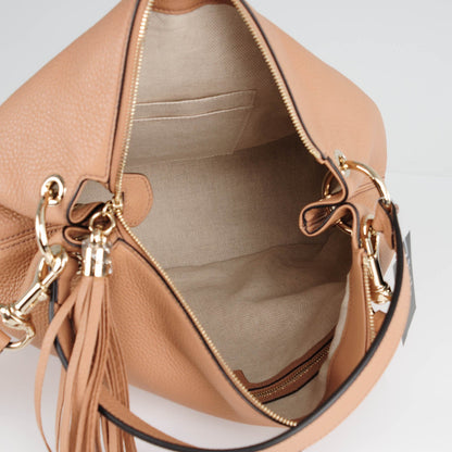 Gucci Pebbled Calfskin Large Soho Hobo Camelia 5 of 7