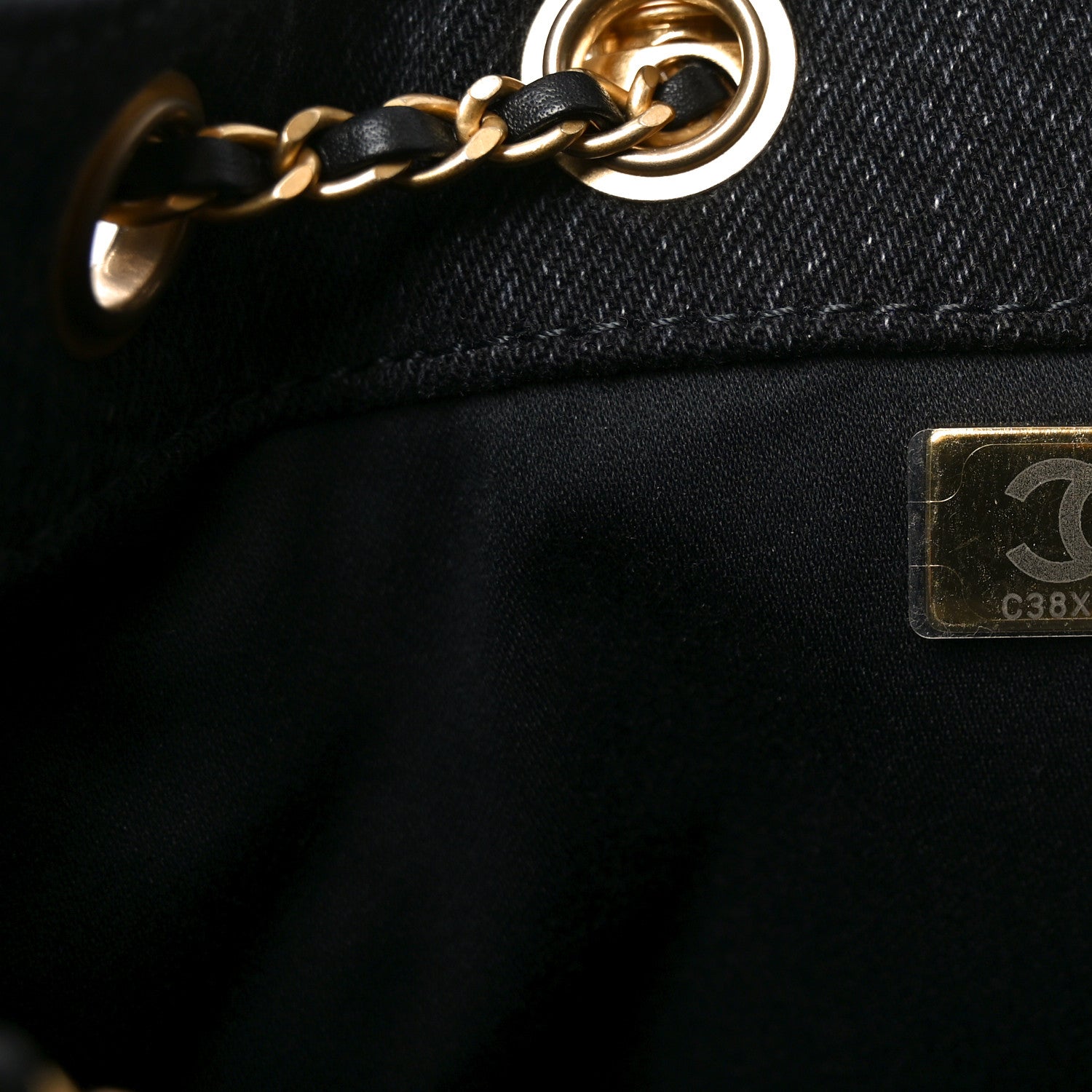 Chanel Washed Denim Quilted Mini Chanel 25 Handbag Black 7 of 10