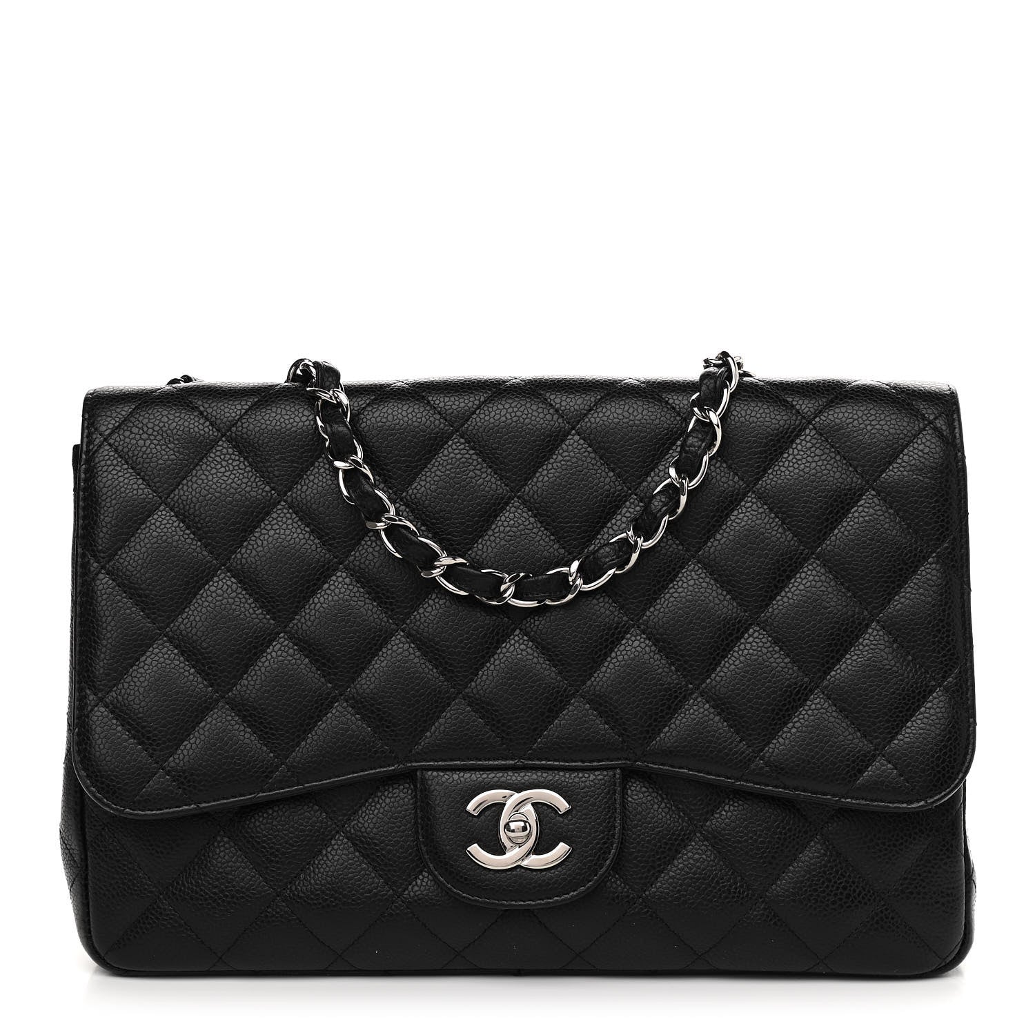 Chanel Caviar Quilted Jumbo Single Flap Black 1 of 11