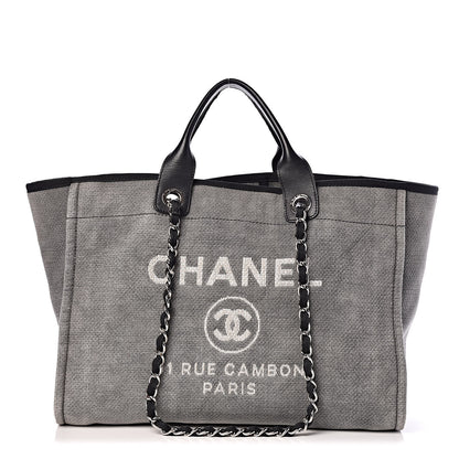 Chanel Canvas Large Deauville Tote Grey 1 of 16