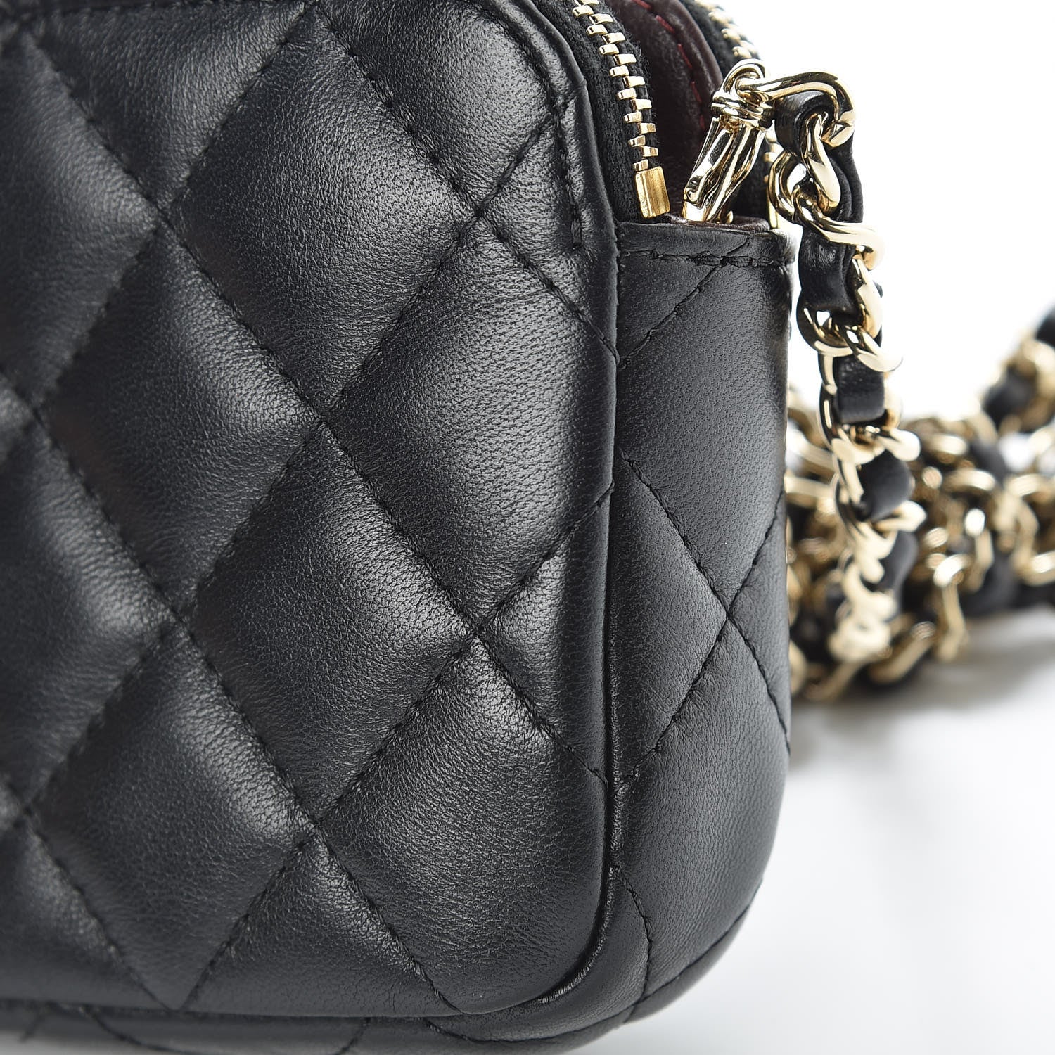 Chanel Lambskin Quilted Small Clutch With Chain Black 15 of 18