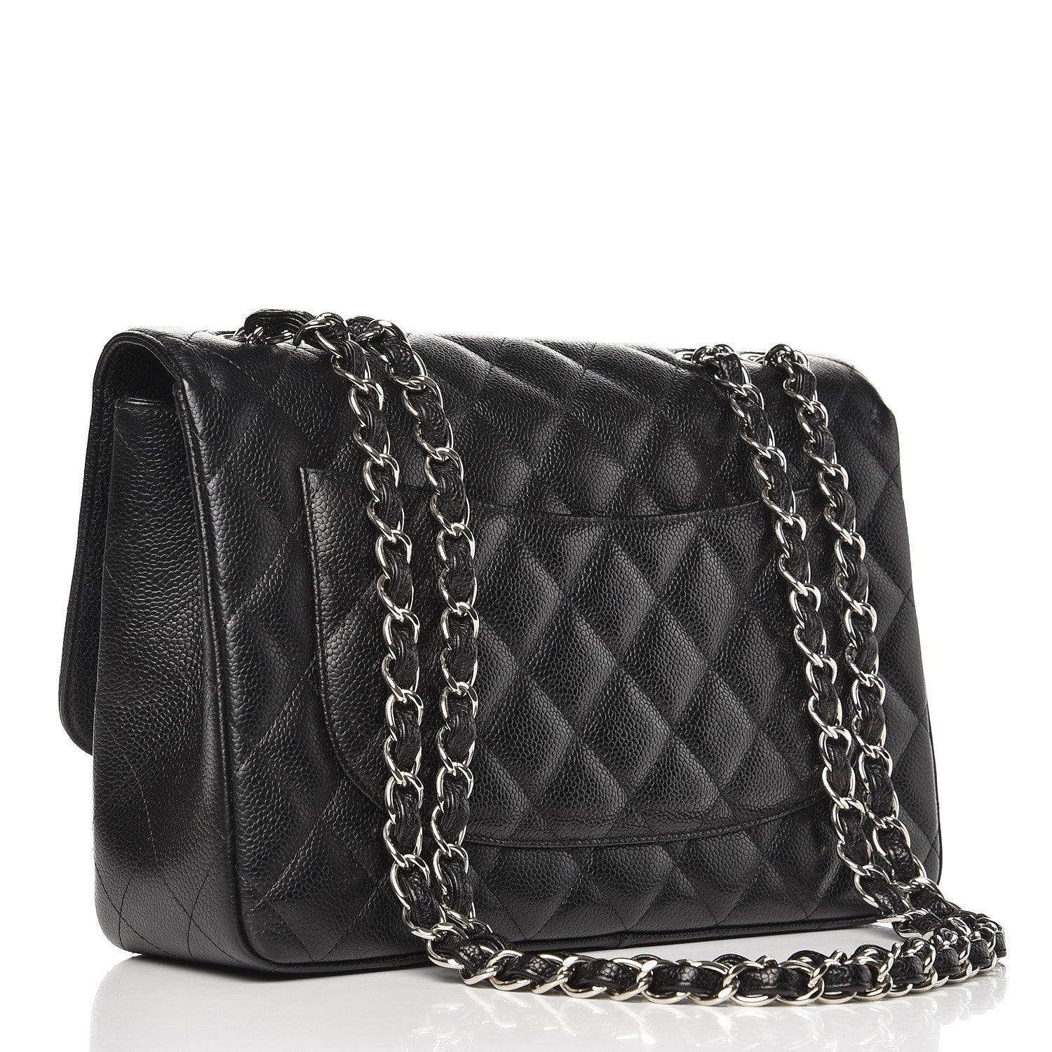 Chanel Caviar Quilted Jumbo Single Flap Black 4 of 9