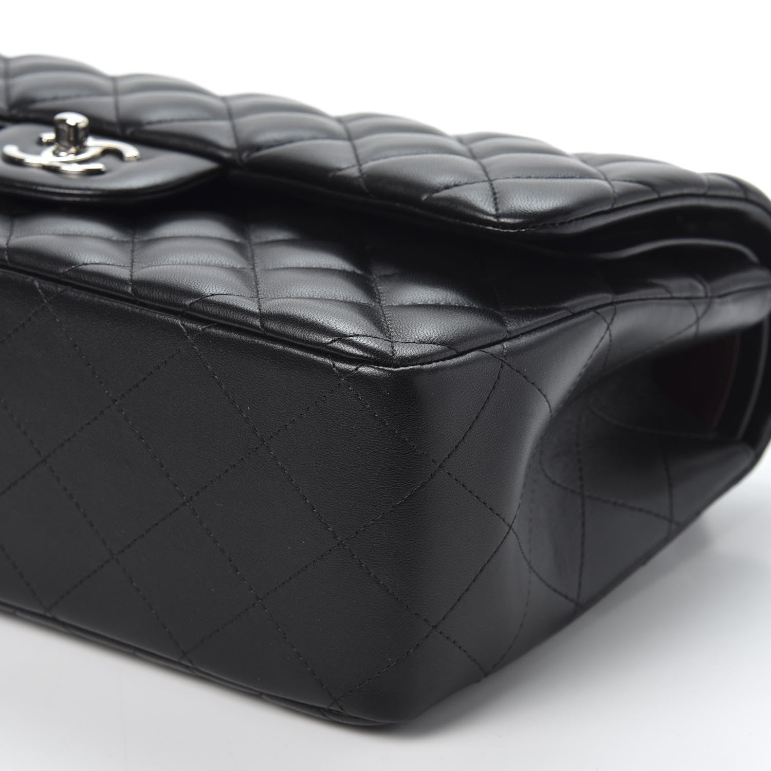 Chanel Lambskin Quilted Jumbo Double Flap Black 6 of 9