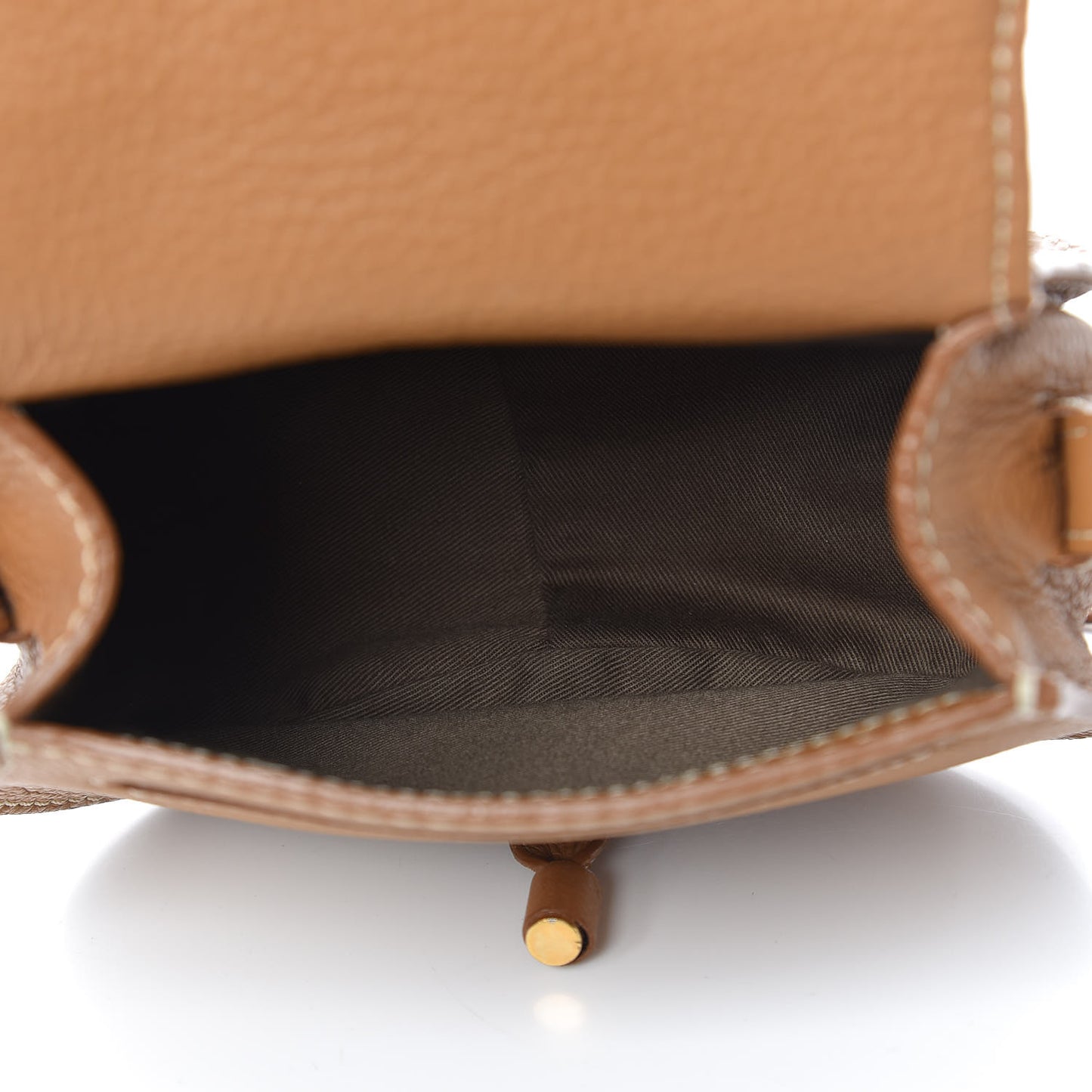 Calfskin Mini Marcie Round Crossbody Bag Nut
