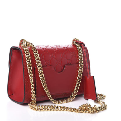 Gucci Guccissima Small Padlock Shoulder Bag Hibiscus Red 4 of 14
