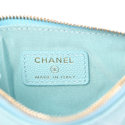 Chanel Caviar Quilted Small Cosmetic Case Light Blue 6 of 8