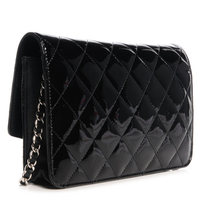 Chanel Patent Quilted Brilliant Wallet On Chain WOC Black 3 of 8