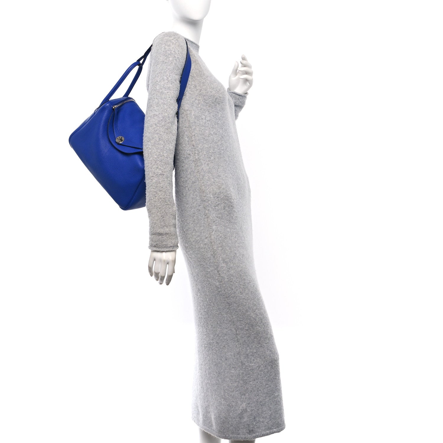 Hermes Taurillon Clemence Lindy 30 Bleu Electrique 2 of 10