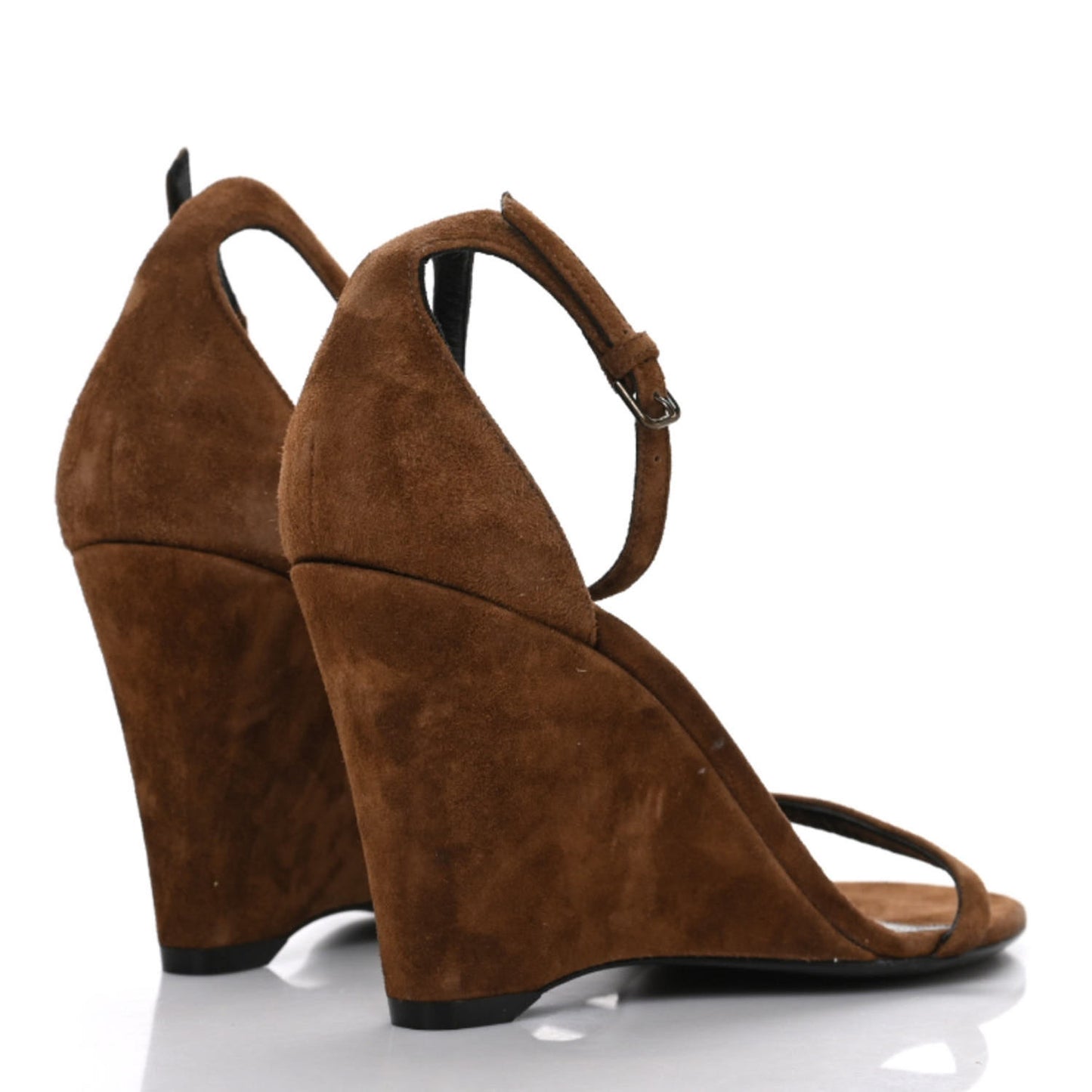 Suede Lila Wedge Sandals 35.5 Brown