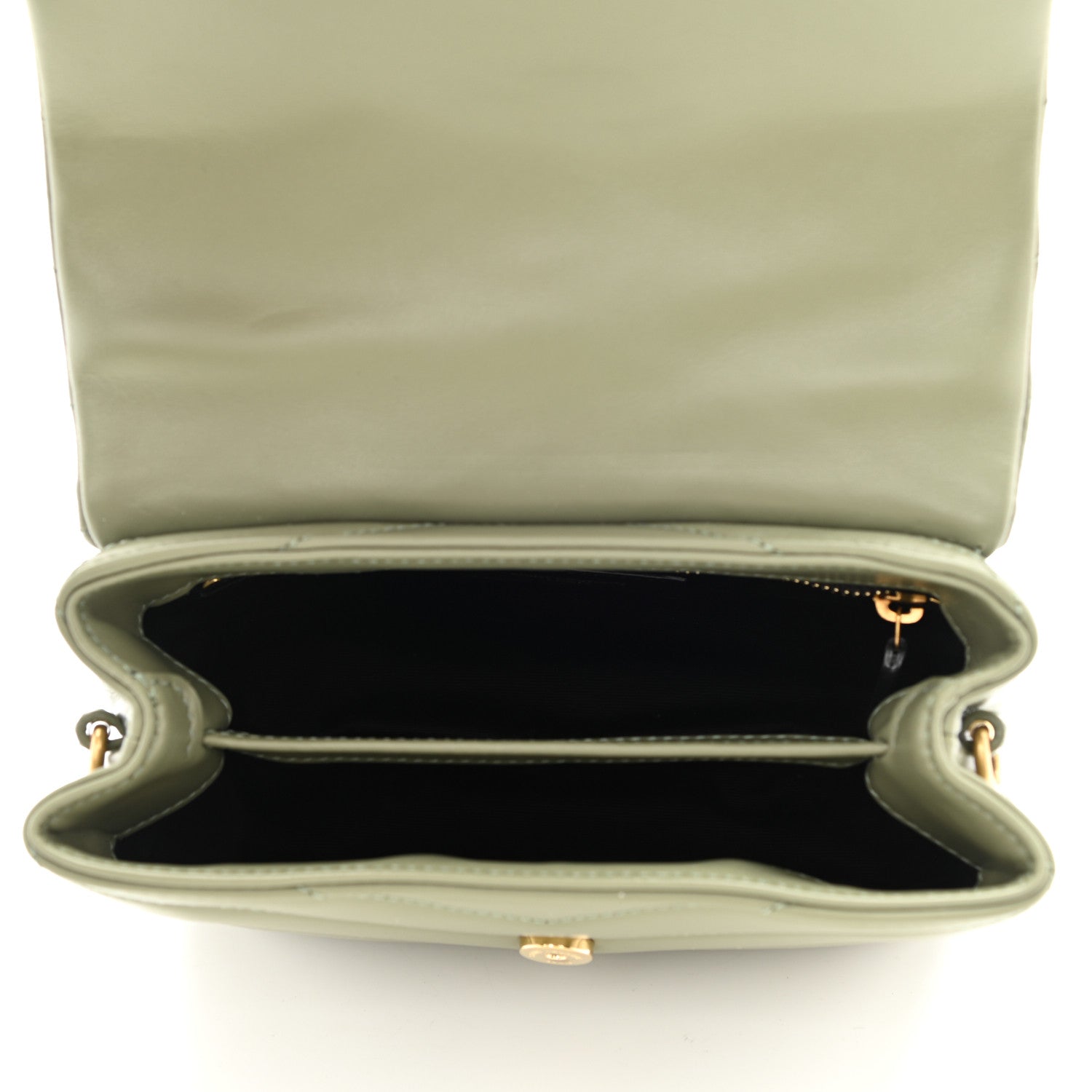 Saint Laurent Calfskin Y Quilted Monogram Toy Loulou Crossbody Bag Light Sage 5 of 10