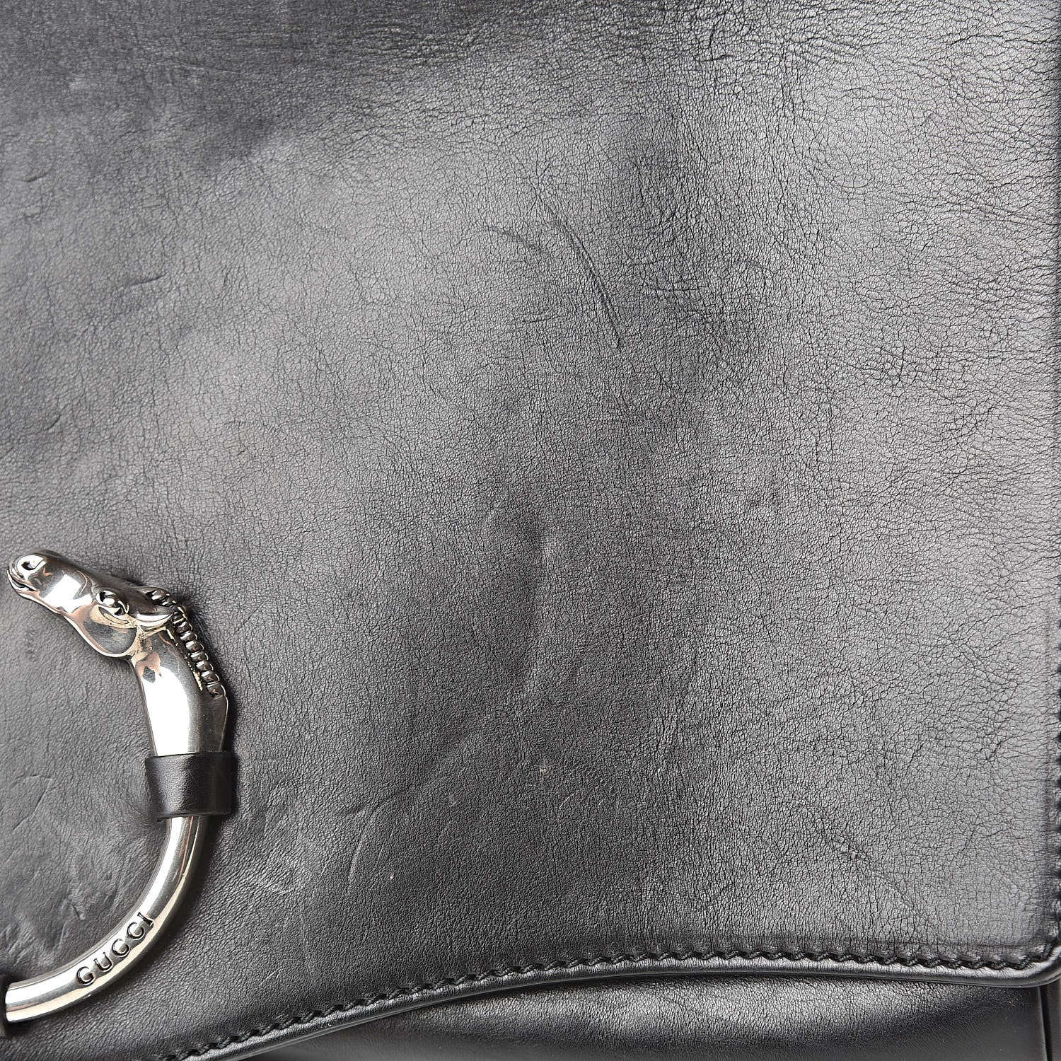 Gucci Calfskin Ribot Horse-Heads Clutch Black 11 of 12