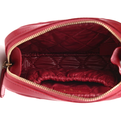 Chanel Caviar Quilted Small Curvy Pouch Cosmetic Case Dark Pink 5 of 8