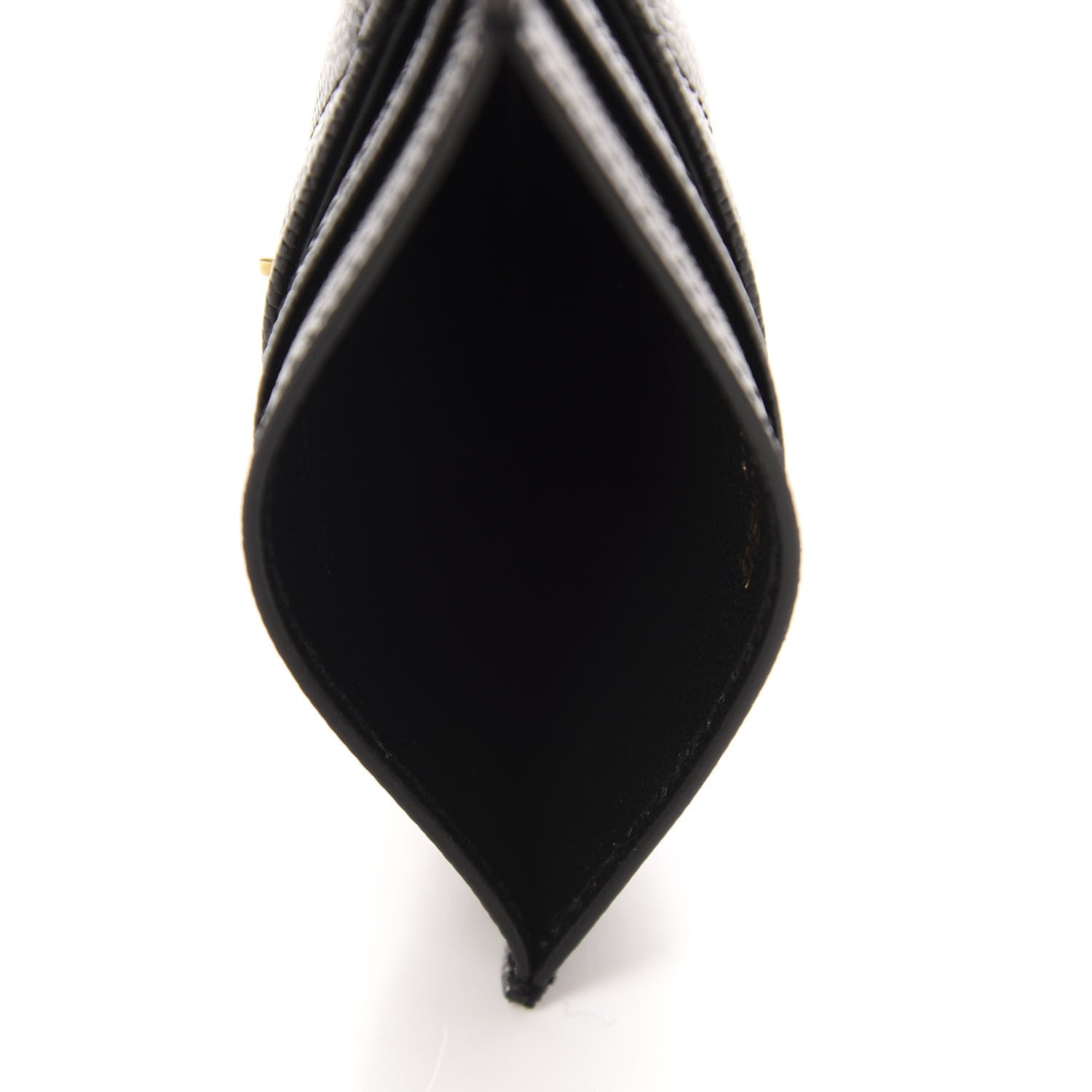 Saint Laurent Grain De Poudre Matelasse Chevron Monogram Credit Card Case Black 5 of 8