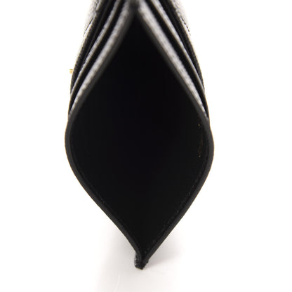 Saint Laurent Grain De Poudre Matelasse Chevron Monogram Credit Card Case Black 5 of 8