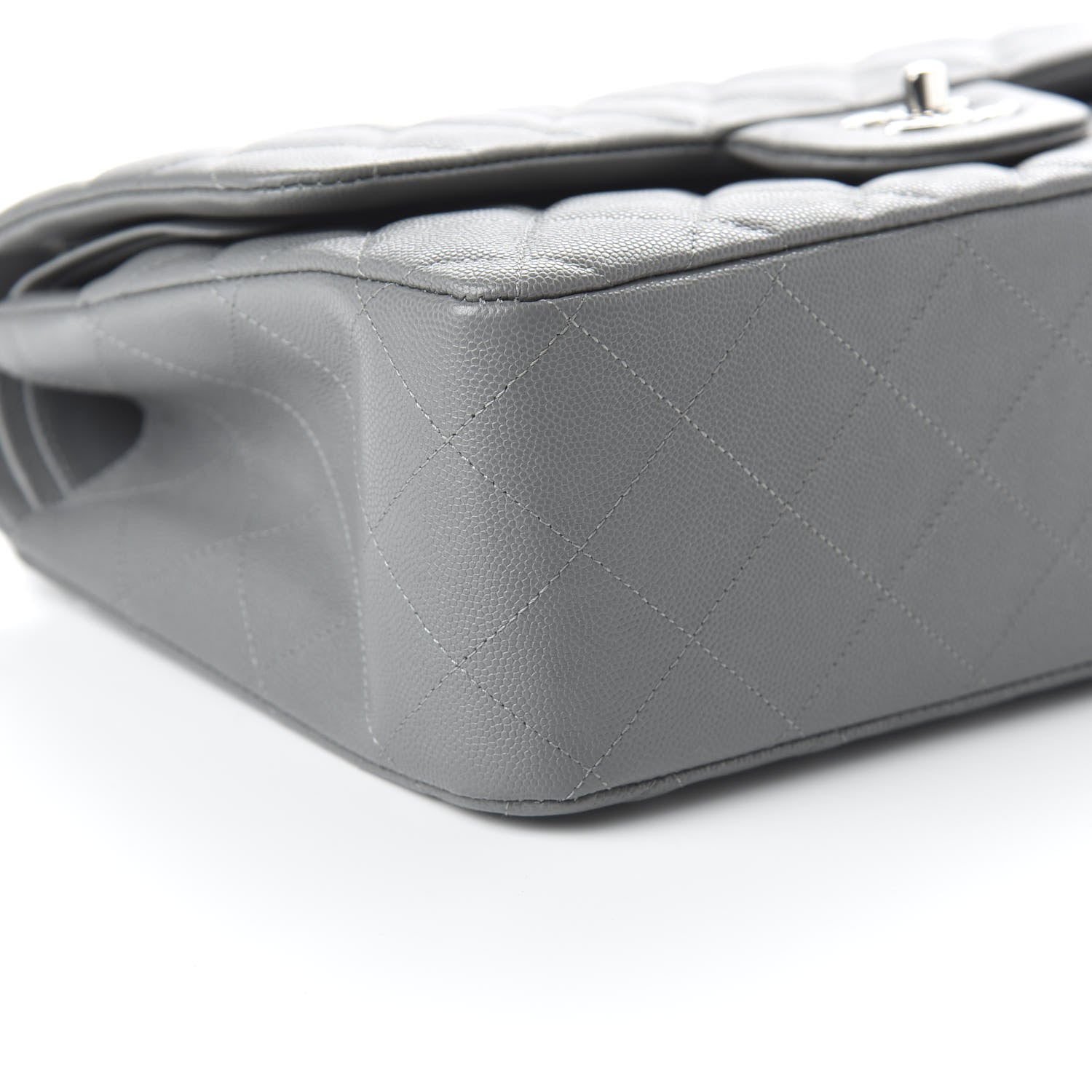 Chanel Caviar Quilted Jumbo Double Flap Dark Grey 6 of 11