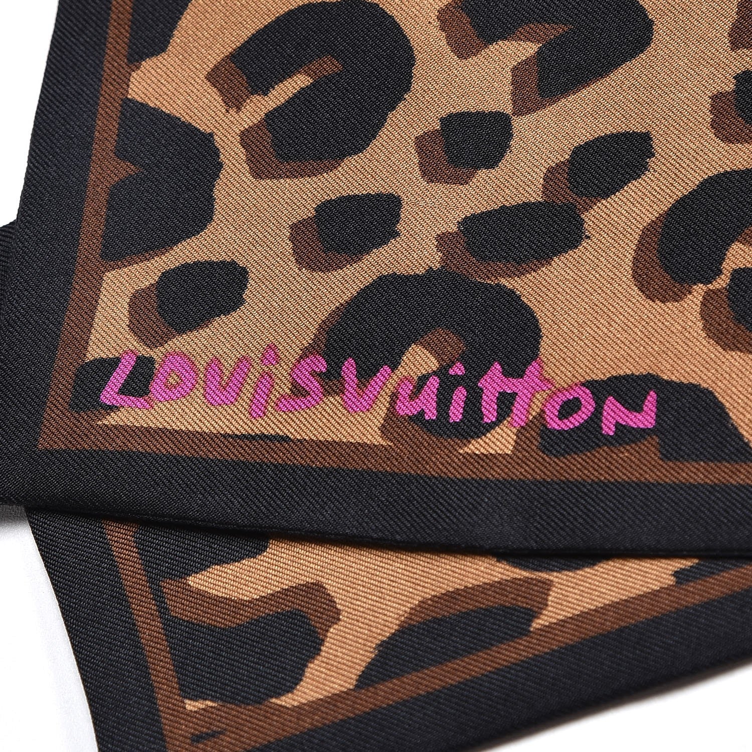 Louis Vuitton Silk Leopard Bandeau Scarf Marron 3 of 6