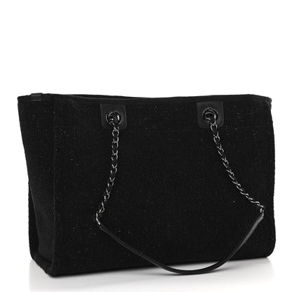 Chanel Lurex Boucle Small Deauville Tote Black 2 of 9