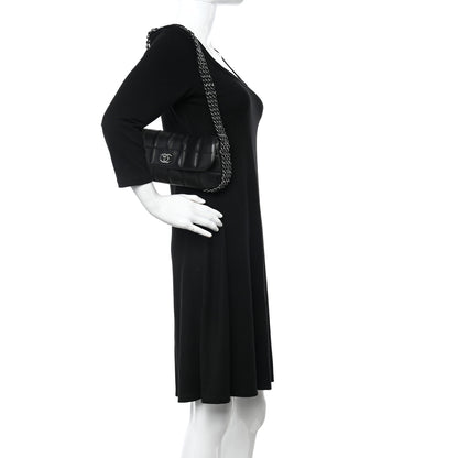 Chanel Lambskin Chocolate Bar Quilted Lambskin 3 Chain Flap Black 2 of 10