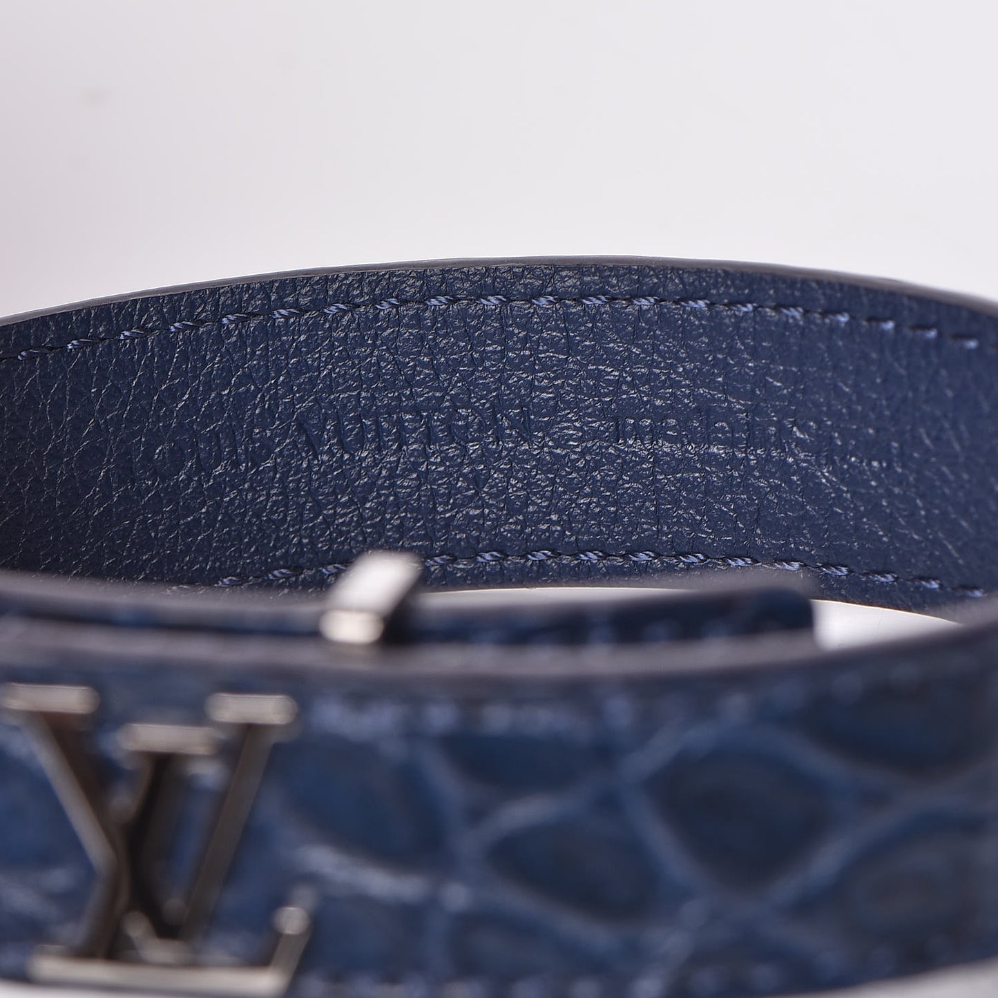 Crocodile LV Slim Bracelet 21 Navy