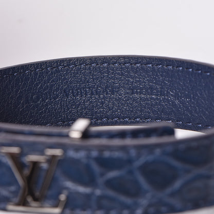 Louis Vuitton Crocodile LV Slim Bracelet 21 Navy 5 of 10