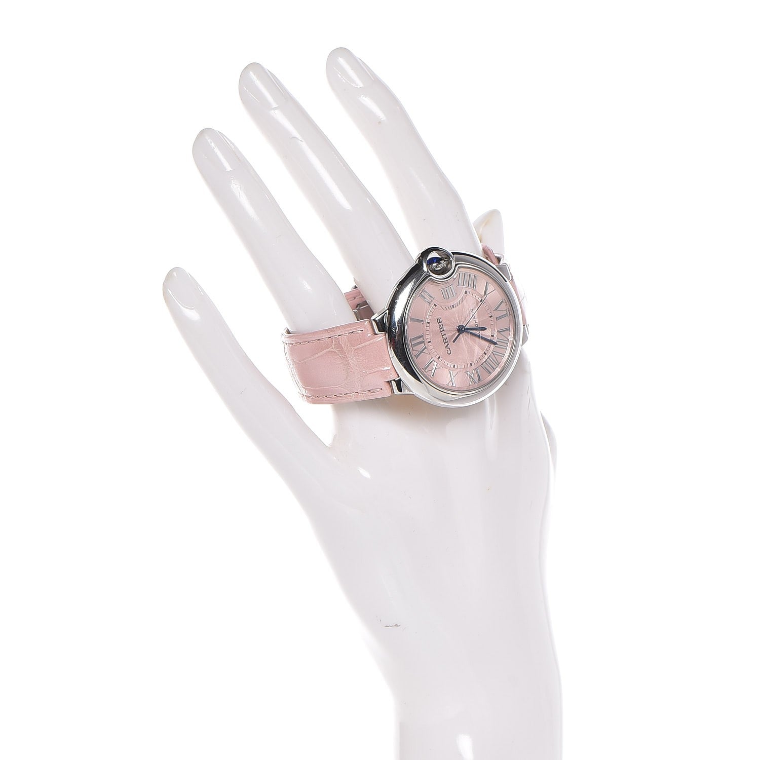 Cartier Stainless Steel Alligator 33mm Ballon Bleu De Cartier Automatic Watch Pink 2 of 12