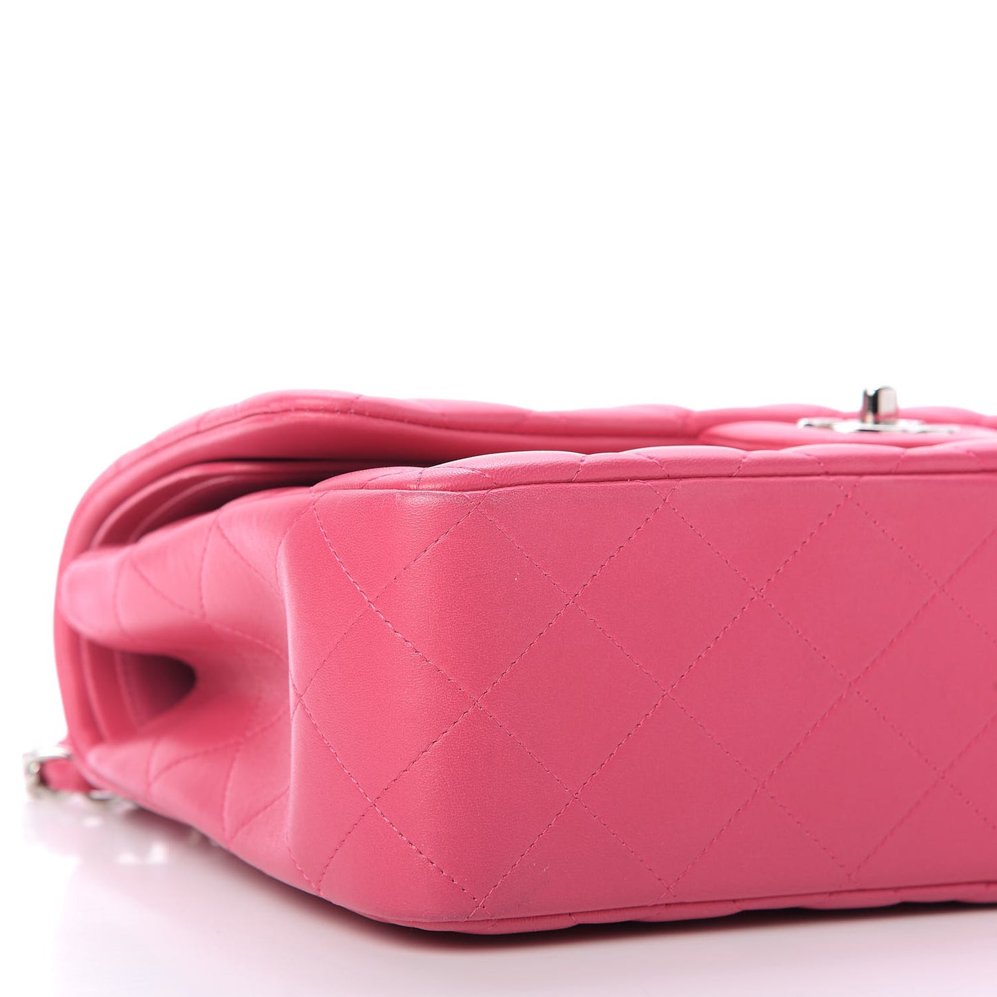 Lambskin Quilted Jumbo Double Flap Dark Pink