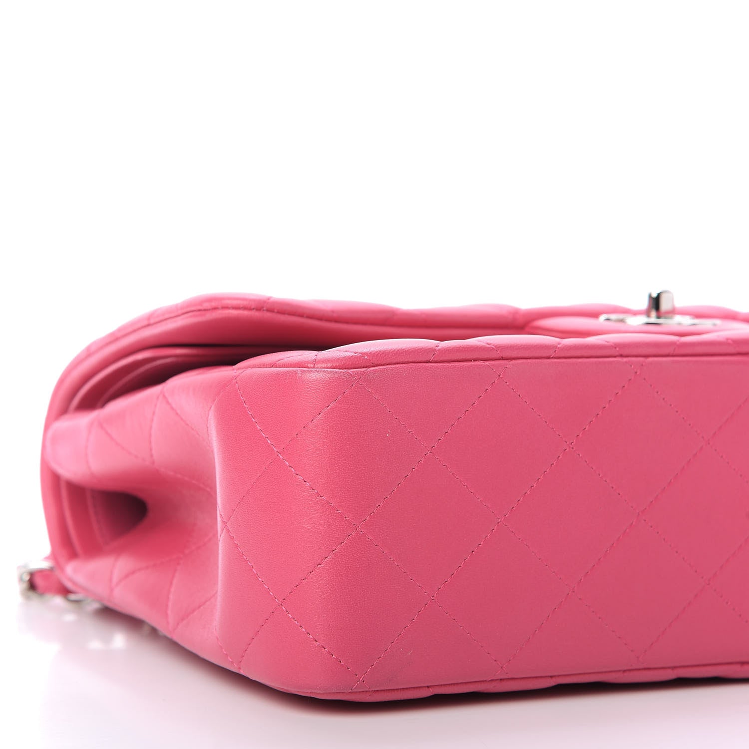 Chanel Lambskin Quilted Jumbo Double Flap Dark Pink 7 of 13