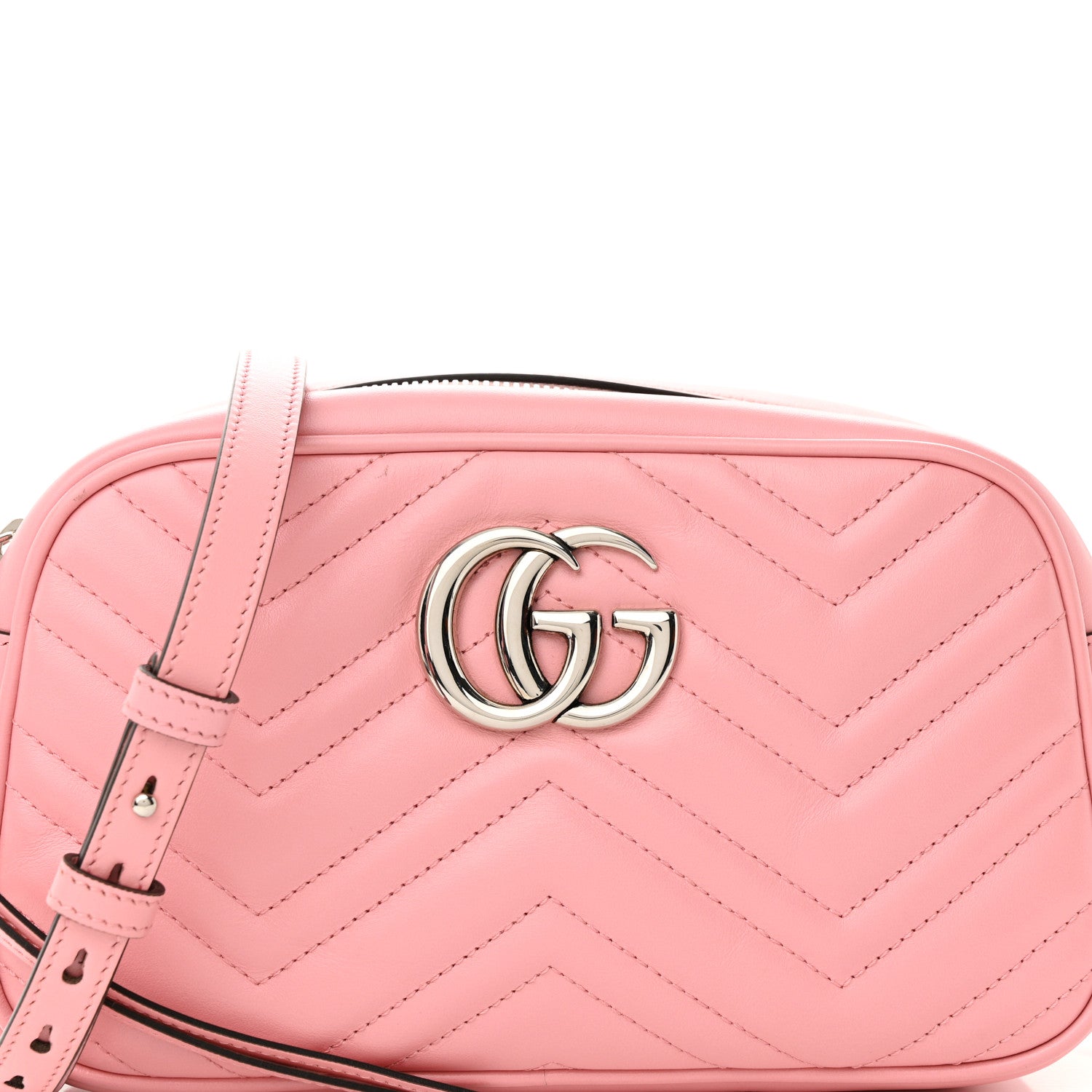 Gucci Calfskin Matelasse Small GG Marmont Chain Shoulder Bag Wild Rose 8 of 10