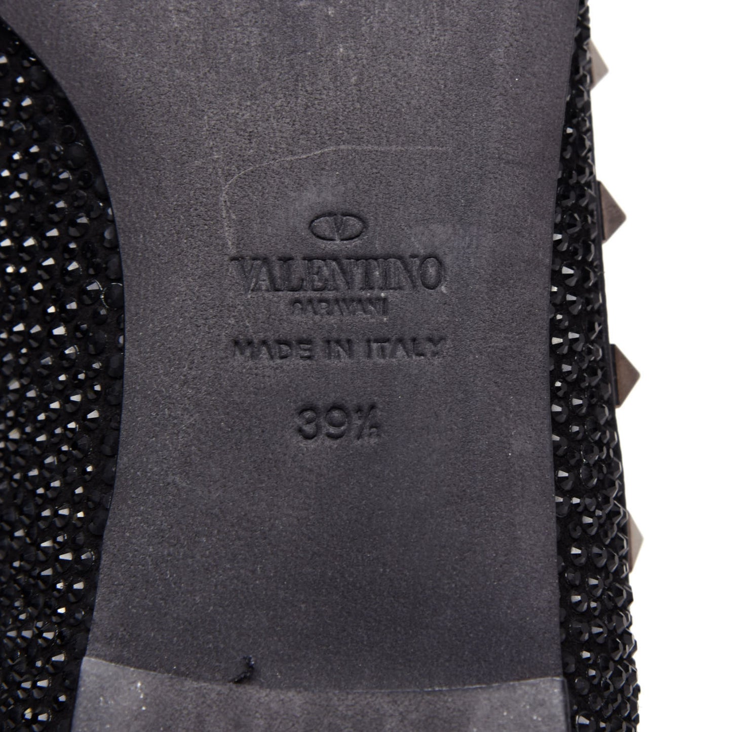 Crystal Rockstud Ballerina Flats 39.5 Black