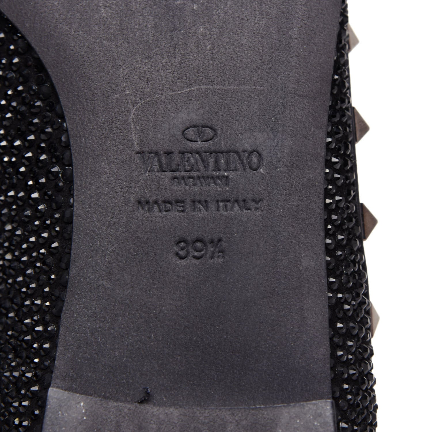 Valentino Garavani Crystal Rockstud Ballerina Flats 39.5 Black 9 of 11
