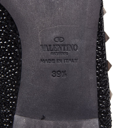 Valentino Garavani Crystal Rockstud Ballerina Flats 39.5 Black 9 of 11